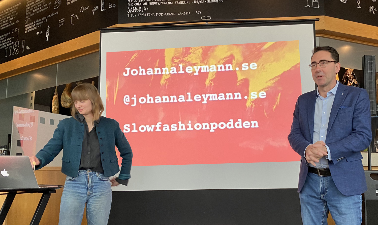 Magnus Backe presenterar Johanna Leymann